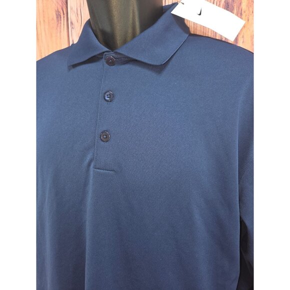 Nike Mens Golf Navy Long Sleeve Polo Shirt Medium - Picture 3 of 7